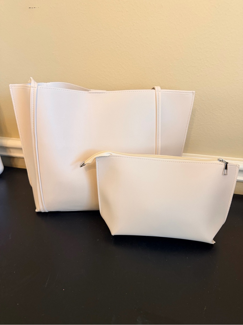 Everyday Cream Tote with Dual Shoulder Straps